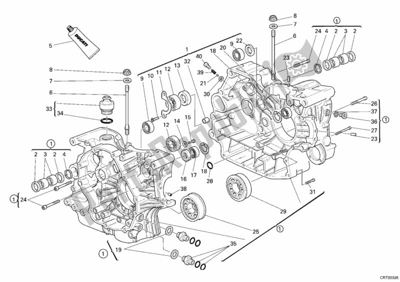 Toutes les pièces pour le Carter du Ducati Monster S2R 800 Dark USA 2006